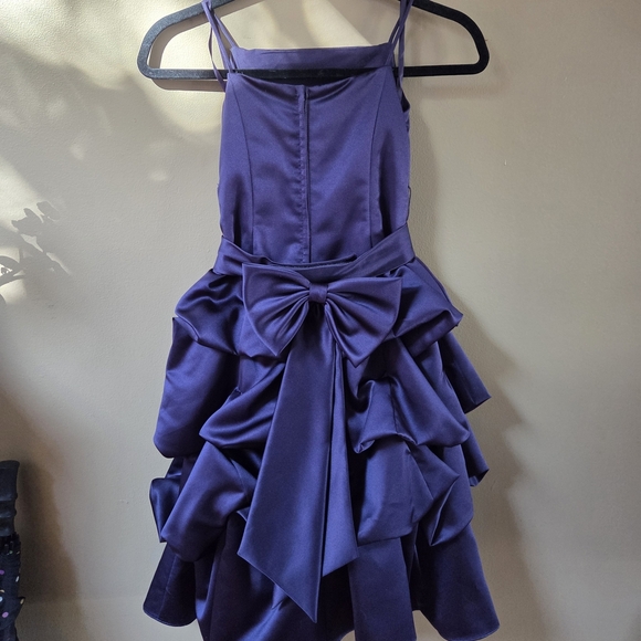 David's Bridal Satin Purple Size 5 Childrens Dress - Picture 2 of 7
